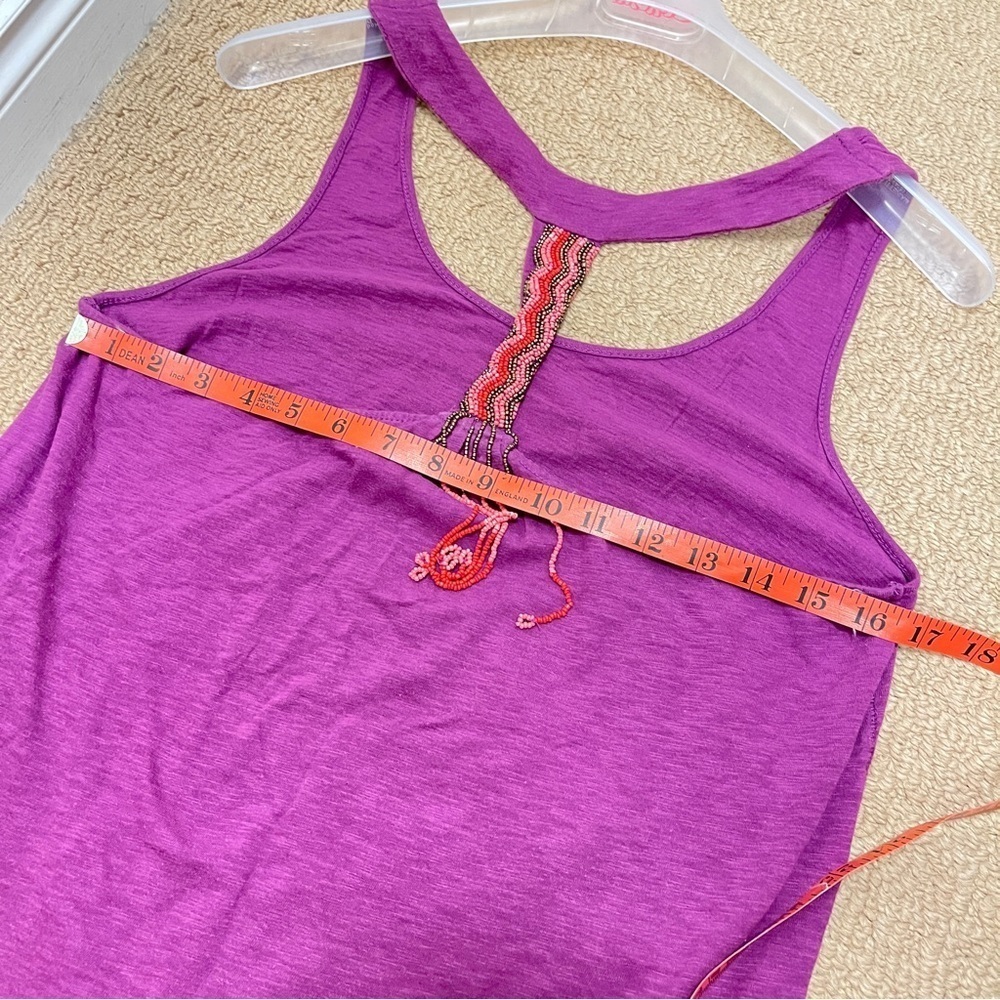 Roxy Boho Beaded Racerback Tank Magenta – S - Picture 12 of 12